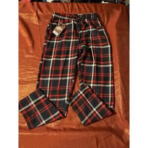 Vertical Sport Pajama Pants Mens M Red Black Plaid Flannel Sleep Lounge Cozy